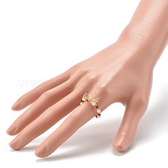 Imitate Austrian Crystal Bicone Glass Beaded Finger Rings&nbsp;RJEW-TA00003-03