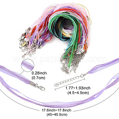 36Pcs 9 Colors Waxed Cord and Organza Ribbon Necklace Making&nbsp;NCOR-FS0001-03
