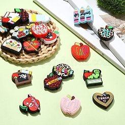 20Pcs 20 Styles Study/Teacher's Day Theme Food Grade Silicone Focal Beads&nbsp;SIL-CJ0001-41