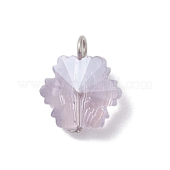 5Pcs 5 Colors Electroplate Glass Snowflake Charms&nbsp;PALLOY-JF04336-02