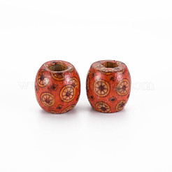 Printed Natural Wood Beads&nbsp;WOOD-S053-62A
