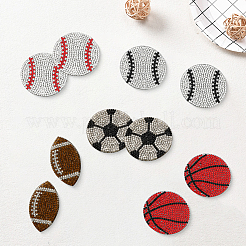 10Pcs 5 Styles Sports Resin & Glass Hotfix Rhinestone&nbsp;DIY-GF0014-27