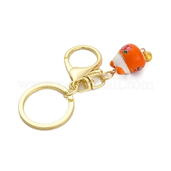 Fortune Cat Porcelain Pendant Keychain&nbsp;KEYC-G064-02