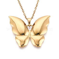 304 Stainless Steel Pendant Necklaces&nbsp;NJEW-T018-19G