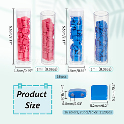 1120Pcs 16 Colors Opaque Acrylic Slide Charms&nbsp;OACR-NB0001-49