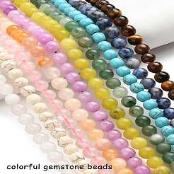 10 Strands 10 Styles Natural & Synthetic Mixed Gemstone Round Beads Strands&nbsp;G-FS0005-90