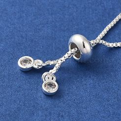Rack Plating Adjustable Brass Box Chain Slider Bracelet Making&nbsp;KK-M285-03S