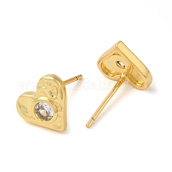Rack Plating Brass Heart Stud Earrings&nbsp;EJEW-M235-01G