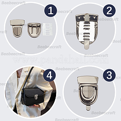 12Pcs 3 Colors Iron Bag Tuck Clasps&nbsp;PURS-BBC0001-03