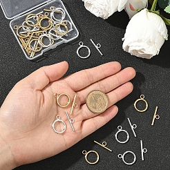 20 Sets 2 Colors 304 Stainless Steel Toggle Clasps&nbsp;STAS-BBC0008-06