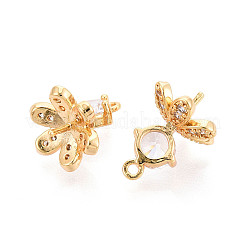 Brass Micro Pave Cubic Zirconia Peg Bails&nbsp;KK-N263-71G