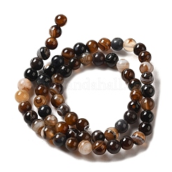 Natural Striped Agate/Banded Agate Strands&nbsp;G-Q842-6mm-M