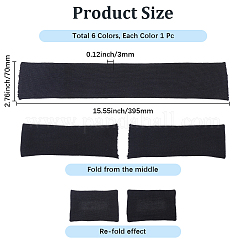 6Pcs 6 Colors Cotton Spandex Long Elastic Rib Cuffs&nbsp;AJEW-GF0014-32