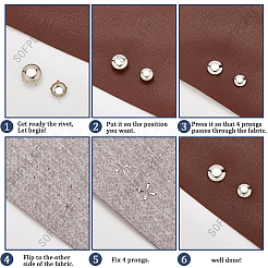 240Pcs 3 Styles Brass Four-Claw Rivets&nbsp;KK-SP0002-45P