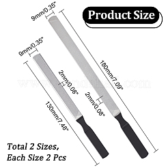 4Pcs 2 Colors Stainless Steel Double-sided Nail Art Manicure Buffer Files&nbsp;AJEW-UN0001-54