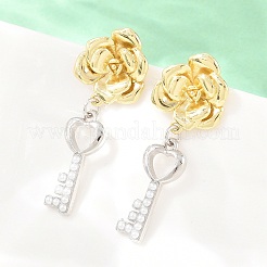 Brass Stud Dangle Earrings&nbsp;EJEW-G471-35GP