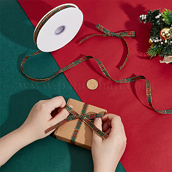 1Roll Red and Green Checkered Christmas Polycotton Ribbon&nbsp;OCOR-PH0007-29B