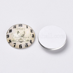 Printed Glass Flat Back Cabochons&nbsp;X-GGLA-Q056-022-25mm
