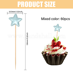 12 Sets 6 Colors PU Leather Cake Toppers with Bamboo Stick&nbsp;FIND-CA0009-83