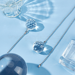 Glass Teardrop Shape Ceiling Fan Pull Chain Extenders&nbsp;HJEW-WH0048-05