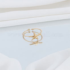1Pc 304 Stainless Steel Open Cuff Rings for Women&nbsp;RJEW-LP0008-24