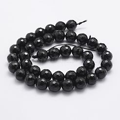 Natural Black Tourmaline Beads Strands&nbsp;G-J373-25-6mm