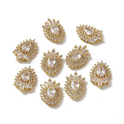 Brass Pave Clear Cubic Zirconia Cabochons&nbsp;MRMJ-B002-07KCG