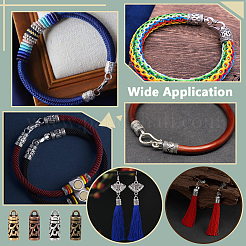 200Pcs 4 Colors Tibetan Style Cord Ends&nbsp;FIND-PH0061-92