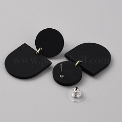 Acrylic Geometry Dangle Stud Earrings&nbsp;EJEW-WH0013-65A