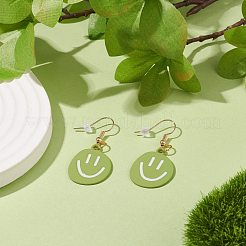 Smiling Face Alloy Dangle Earrings&nbsp;EJEW-JE04927