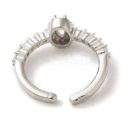 Rack Plating Brass Micro Pave Cubic Zirconia Cuff Rings&nbsp;RJEW-H228-10P