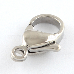 Tarnish Resistant Polished 316 Surgical Stainless Steel Lobster Claw Clasps&nbsp;STAS-R072-13A