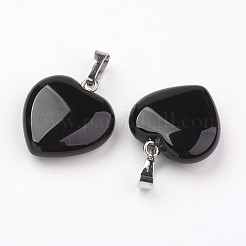 Natural Black Agate Pendants&nbsp;G-G956-B04-FF
