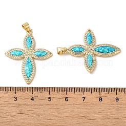 Rack Plating Brass Micro Pave Cubic Zirconia Pendants&nbsp;KK-P268-17J-G