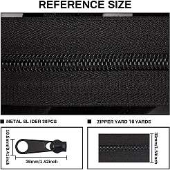 Nylon Closed-end Zipper and Zinc Alloy Zipper Sliders Zipper Head&nbsp;DIY-BC0011-64