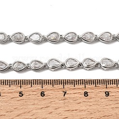 Brass Micro Pave Cubic Zirconia Geometric Tennis Necklaces&nbsp;NJEW-C121-02B-P