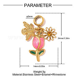 304 Stainless Steel Enamel Pendants&nbsp;STAS-OY012-07G