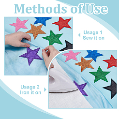 28Pcs 7 Colors Polyester Computerized Embroidery Cloth Iron on/Sew on Patches&nbsp;PATC-FG0003-19