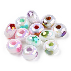UV Plated Rainbow Acrylic Beads&nbsp;PACR-N015-04