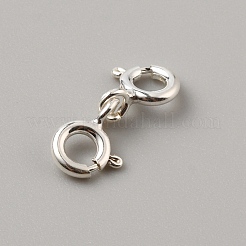 925 Sterling Silver Double Spring Ring Clasps&nbsp;STER-WH0008-34