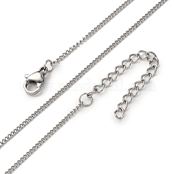 1.5MM 304 Stainless Steel Curb Chain Necklaces&nbsp;NJEW-T016-28P