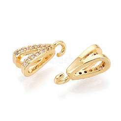 Brass Micro Pave Clear Cubic Zirconia Charms&nbsp;KK-N276-18G