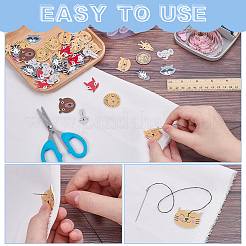 2 Bags Printed Wood Buttons&nbsp;BUTT-WR0001-31
