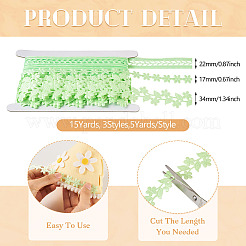 15Yards 3 Styles Polyester Hollow Leaf Ribbons&nbsp;OCOR-TA0002-79A