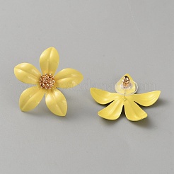 Iron & Alloy Enamel Flower Stud Earrings&nbsp;EJEW-WH0033-57A