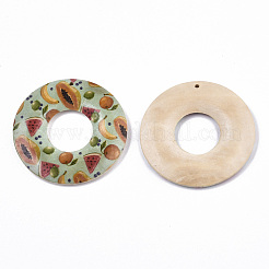 Fruit Seris Printed Wood Pendants&nbsp;WOOD-S045-105E