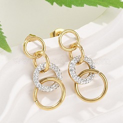 304 Stainless Steel Polymer Clay Ring Dangle Stud Earrings&nbsp;EJEW-V004-03G-01