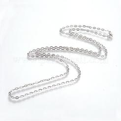 Iron Cable Chains Necklace Making&nbsp;MAK-R013-60cm-P