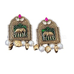 Bohemian Zinc Alloy Plastic Pearl Dangle Stud Earrings&nbsp;FS-WGCCE5A-01