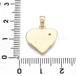 Brass Micro Pave Cubic Zirconia Pendants&nbsp;KK-T070-40G
